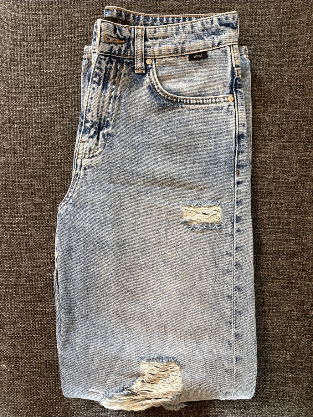 Mavi Light Blue Distressed High-Rise Jeans